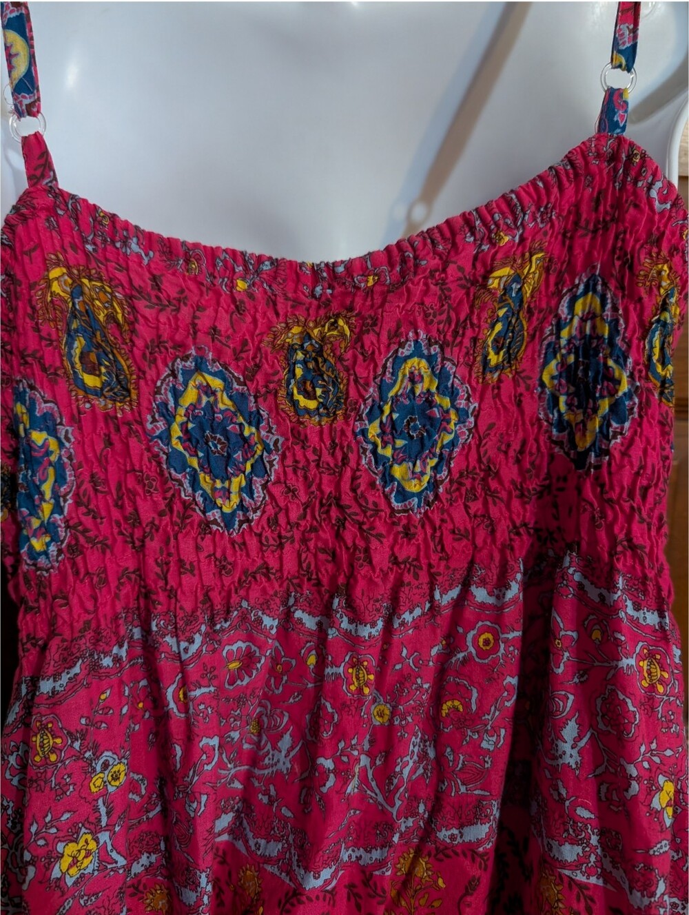 Woman's Paisley Floral Cami Spaghetti Strap Boho Sundress - Picture 9 of 11